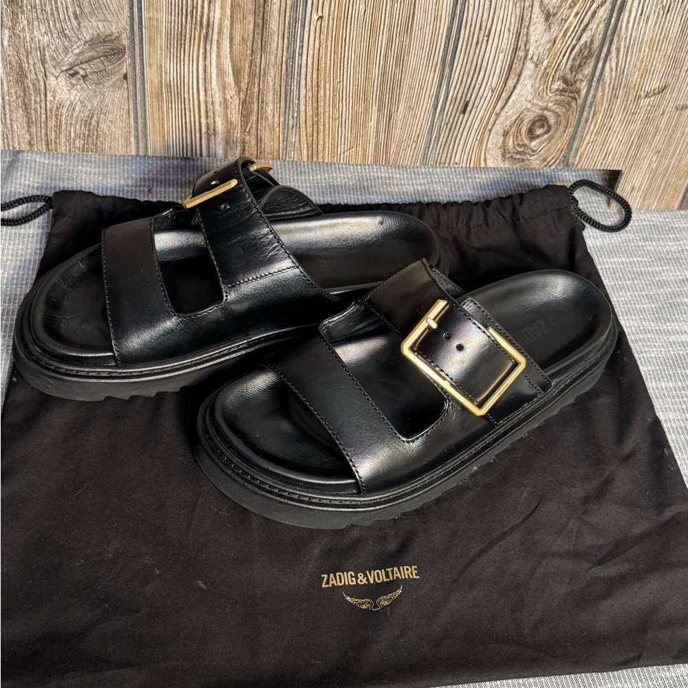 Zadig & Voltaire Black Chunky Sandals